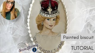 Hand-painted biscuit of Diana #fyp #windsor #biscuit #royalicing #royalicingart #princessdiana #fypシ