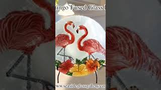 Fantastic Flamingo Glass Bowl / Bird Bath – 18″