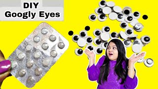 Diy Googly Eyes - How to make googly eyes at home/ homemade googly eyes/art and craft @Craftermadhu