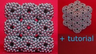 Cube of units with twisted faces using 6 point subunits, magnets tutorial