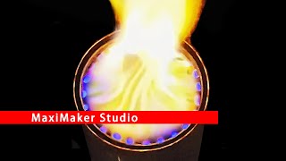 Blue Fire ! Using cans to DIY a small wood gas stove. Modifie handmade videos