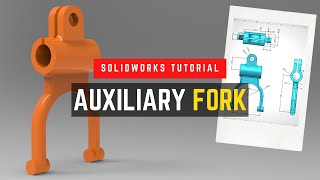 SolidWorks Tutorial | Part Modelling | Auxiliary Fork