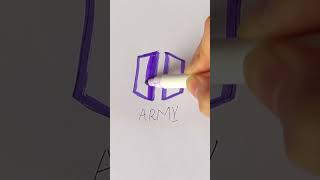 Are u a BTS Army? // Very easy drawing #shorts #viral #drawing