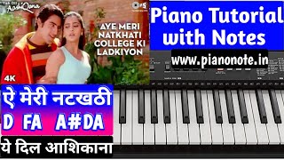 College Ki Ladkiyon Piano Tutorial with Notes | Yeh Dil Aashiqana | Julius Murmu Keyboard | Pjtl