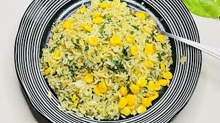 Spinach Corn Rice| Palak Rice #leftoverricerecipe #lunchboxrecipe #kidsfavouriterecipes #magic