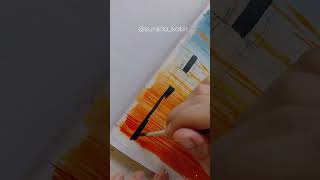 Paint With Me✨||Sunset||Gouache Painting||#shorts @sunjidakabir7300