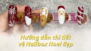 Hướng dẫn chi tiết vẽ Nailbox Noel siêu Hot