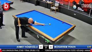 3 Cushion Billiards Championship MUHARREM PEKER vs AHMET KÖSEOĞLU