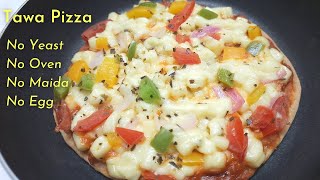 Tawa Pizza Recipe | Pizza at Home Without Oven Without Yeast | Pizza Without Maida | Pizza Recipe