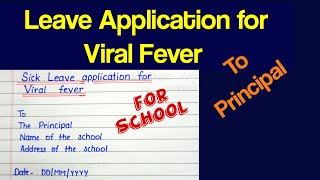 Leave application for viral fever|application for sick leave #application#sickleaveapplication