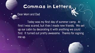 commas in dates and letters