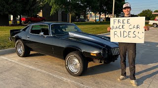 Giving RANDOM strangers a ride in my 74 CAMARO