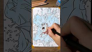 Drawing Son Goku Genkidama 🌀🙌🏼 | Liquid Art 💦 | Dragon Ball Z #goku #dragonball #shorts