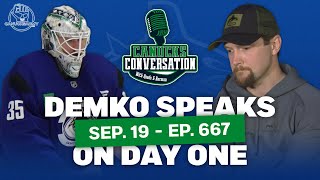 Demko Speaks on Day 1 of Camp - Canucks Convo LIVE From #Canucks Training Camp