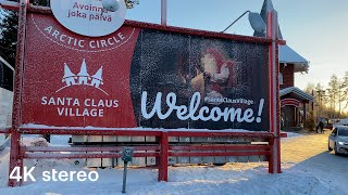 Walking in Finland – The Santa Claus Village (4K, Stereo Sounds)