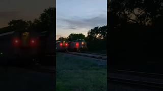 Passing in the night - trains at sunset in Austin #shorts #trains