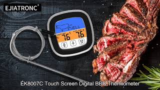 EK-8007C 3inches Battery Operate Touchscreen Digital Grill Meat Thermometer with Kitchen Timer