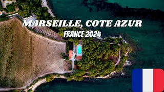 Marseille, Côte d'Azur, France || Drone 4K 2024 || Chill background music