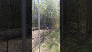 Ethan hitting some ⚾ in the cage warming up for game 4 !!! #baseball