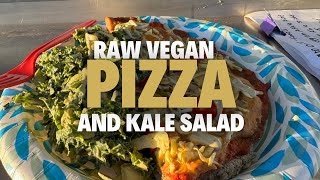 Raw Vegan Pizza , SIde of Kale Salad & Raw Vegan Cinabon | Chef Rasheed