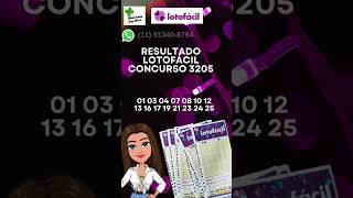 Resultado Lotofácil concurso 3205 # lotofacil