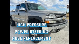 02 5.3 4X4 CHEVY SILVERADO HIGH PRESSURE POWER STEERING HOSE REPLACEMENT