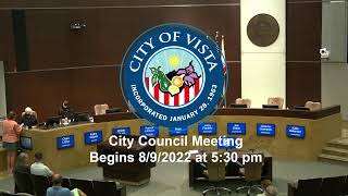 City Council Meeting, August 9, 2022