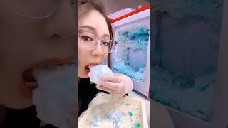 Blue Freezer frost ice eating