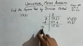 Universal maths academy|| Class 8th##ch -6## Square & Square roots