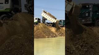 #dumptruck #unloading #soil #water