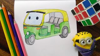 Coloring for Kids with Tuk-Tuk Auto Rickshaw | Colouring Book for Children | Simply E-learn Kids