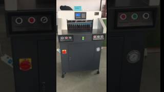 Testing 4908P paper cutting machine