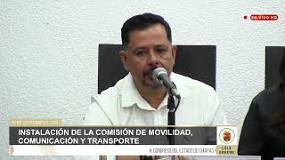 Transmisión en Vivo. Instalación de la Comisión de  Movilidad, Comunicación y Transporte .