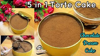 🔥എളുപ്പത്തിൽ Trending 5 in One Torte Cake / Chocolate Dream Cake Recipe