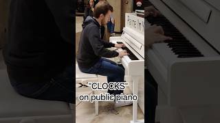 "CLOCKS" in public on piano #shorts #piano #public #street #train #music #best #beautiful #coldplay