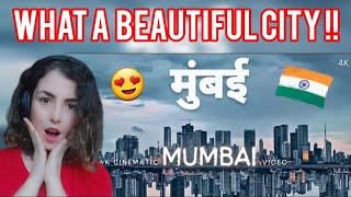 Foreigner reacts to MUMBAI city 4k cinematic video #india #mumbaicity #reaction