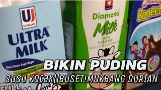 BIKIN PUDING SUSU KOTAK || BUSET!! MUKBANG DURIAN