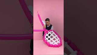 Make a badminton set with balloons | Cerative Baloon Twist #short #balloon