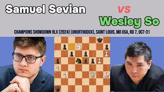 Samuel Sevian vs. Wesley So – Champions Showdown 9LX, R 7, 2024: Wesley So Triumphs in Saint Louis