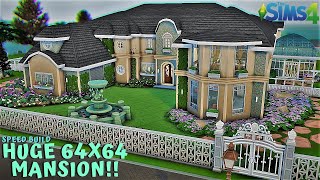 Huge 64x64 Family Mansion!! || Sims 4 Speed Build || NoCC || No Mods