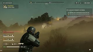 HELLDIVERS 2 glitched in a rock