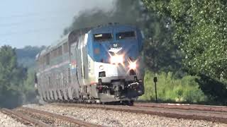 Amtrak 4 smoking thru Elmer, MO 9/2/2024