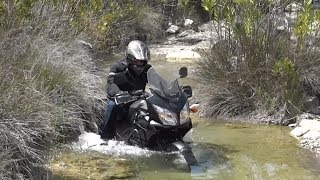 Test Michelin Anakee 2 on a V-Strom in a river pass!!