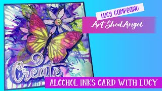 Basic alcohol inks card With Lucy