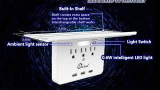 Socket Shelf - ON2NO Outlet Surge Protector, Wall Outlet Shelf Outlet Extender with 3 Electr Reviews