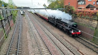 Two steam trains at Biggleswade in 20 minutes - LMS Black 5’s 44871 & 45231 - 18/11/23