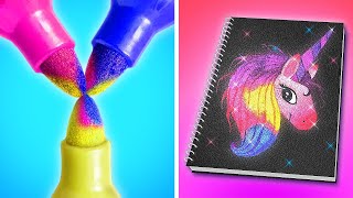 COOL ART TRICKS AND DRAWING HACKS || Funny School Supply Hacks By 123 Go! LIVE