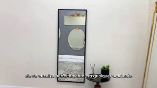 Espelho Retangular Moderno Decorativo com Moldura Preta - Decore Pronto