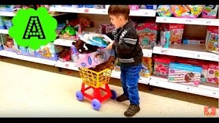 Supermarket Song /Little boy doing shopping/Mini Toy Shopping Cart/For Kids