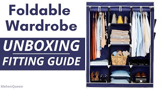 Foldable Wardrobe Unboxing | Fitting Guide | Storage Organizer For Clothes | Foldable Daraz | Fabric